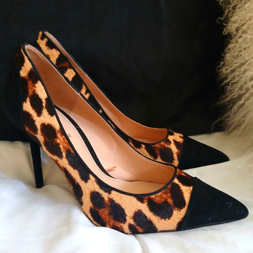 ZARA Leopard Print Stiletto Heels Sz 40 US 9.5